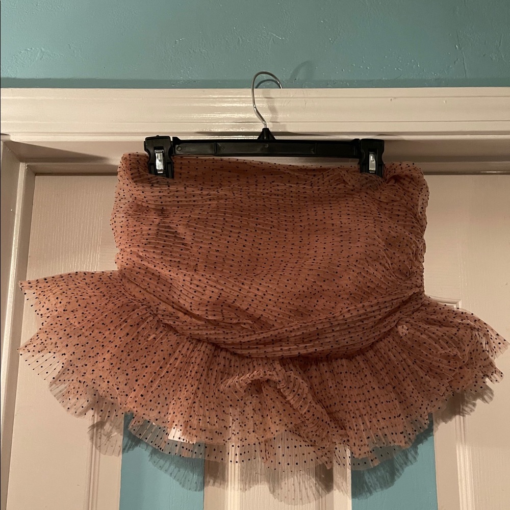 Zara Tule Crop Tube Top